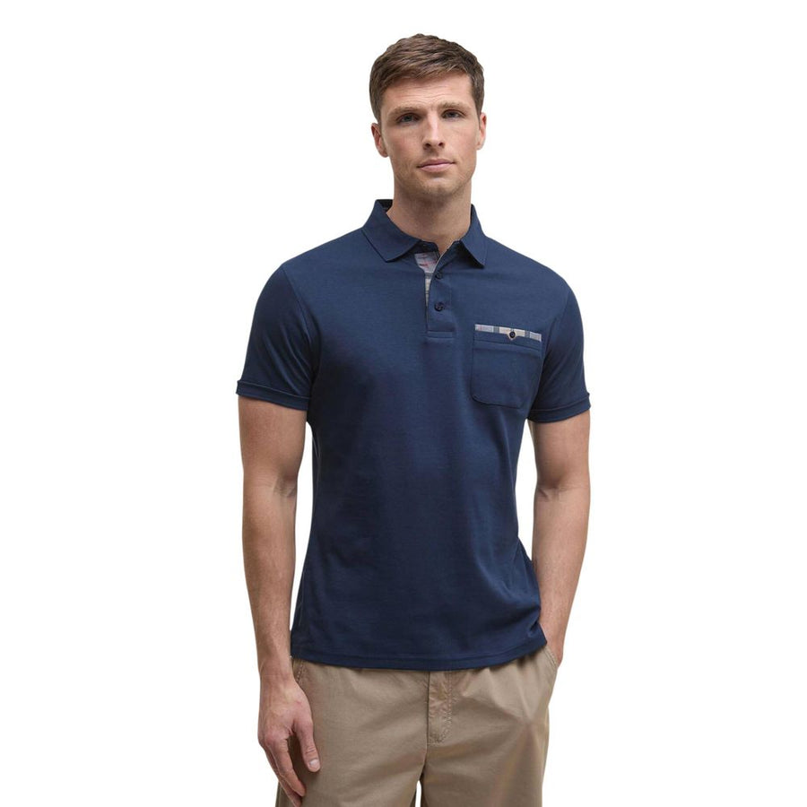 Barbour Blaues Baumwoll-Polohemd