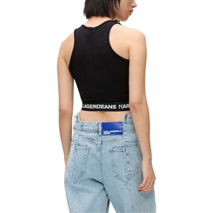 Karl Lagerfeld Schwarzes Viskose-Top
