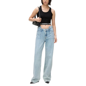Karl Lagerfeld Schwarzes Viskose-Top