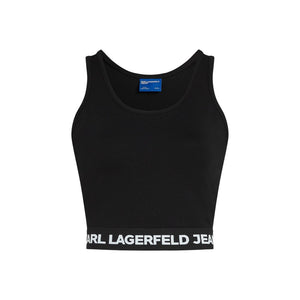 Karl Lagerfeld Schwarzes Viskose-Top