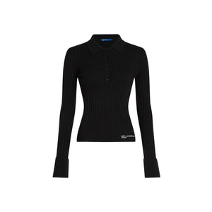Karl Lagerfeld Schwarzes Langarmshirt aus Viskose