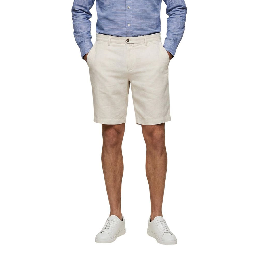 Borghese Weiße Leinen-Bermudashorts