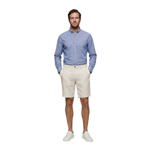 Borghese Weiße Leinen-Bermudashorts