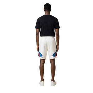 County of Milan Cremefarbene Baumwoll-Bermudashorts