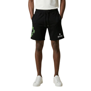 County of Milan Schwarze Baumwoll-Bermudashorts