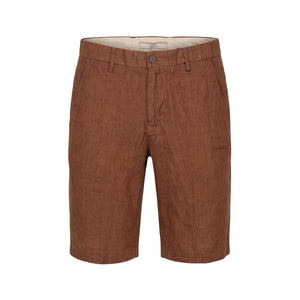 Borghese Beige Leinen Bermuda Shorts