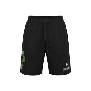 County of Milan Schwarze Baumwoll-Bermudashorts