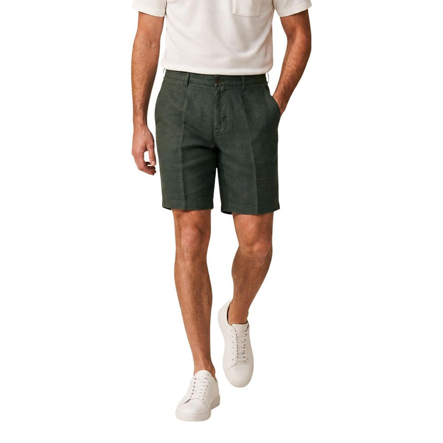 Borghese Grüne Leinen-Bermuda-Shorts