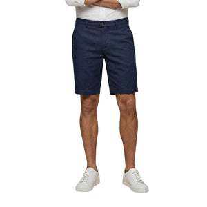 Borghese Blaue Leinen-Bermudashorts