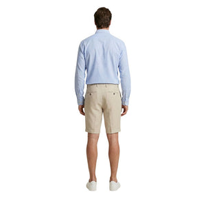Borghese Beige Leinen Bermuda Shorts