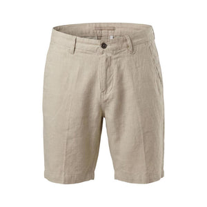 Borghese Beige Leinen Bermuda Shorts