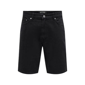Only & Sons Schwarze Bio-Baumwoll-Bermudashorts