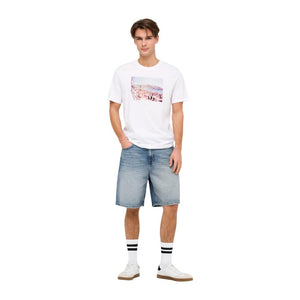 Only & Sons Hellblaue Bermuda-Shorts aus Bio-Baumwolle