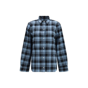 Off-White Blaue Baumwolljacke in voller Länge
