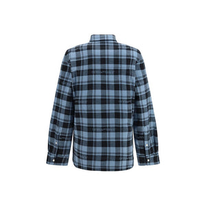Off-White Blaue Baumwolljacke in voller Länge