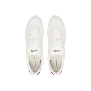 Tommy Hilfiger Weiße Low-Top-Sneaker aus recyceltem Polyester