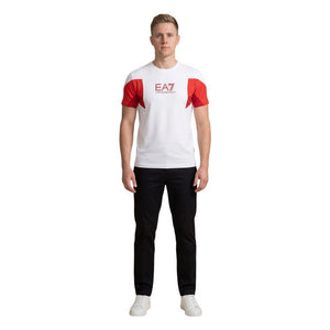 EA7 Emporio Armani Weißes Baumwoll-T-Shirt