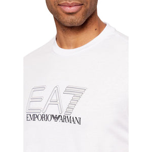 EA7 Emporio Armani Weißes Baumwoll-T-Shirt