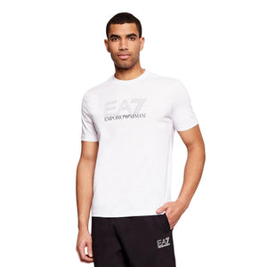 EA7 Emporio Armani Weißes Baumwoll-T-Shirt