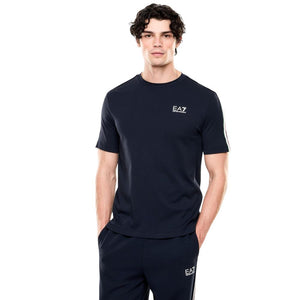 EA7 Emporio Armani Blaues Baumwoll-Sportswear-T-Shirt