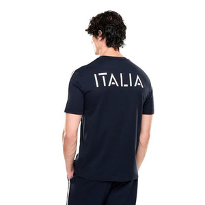 EA7 Emporio Armani Blaues Baumwoll-Sportswear-T-Shirt