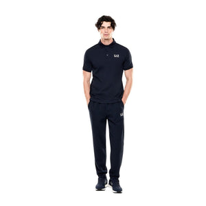 EA7 Emporio Armani Blaues Baumwoll-Sportswear-T-Shirt