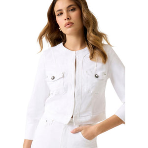 Guess Weiße Baumwolljacke in voller Länge