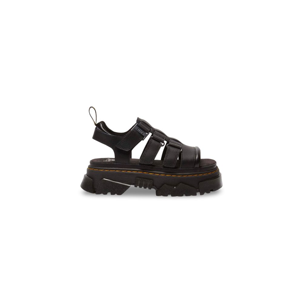 Dr. Martens Schwarze Leder Plateau-Sandalen