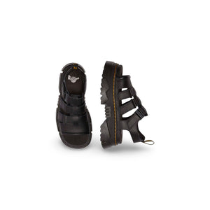Dr. Martens Schwarze Leder Plateau-Sandalen