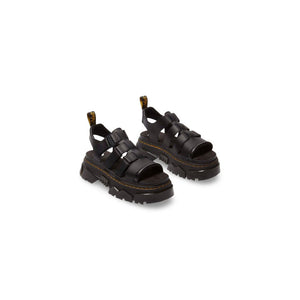 Dr. Martens Schwarze Leder Plateau-Sandalen