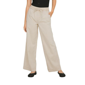 Only Cremefarbene Baumwollhose mit ausgestelltem Bein