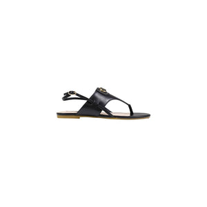 Liu Jo Schwarze flache Sandalen aus Leder