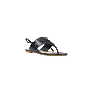Liu Jo Schwarze flache Sandalen aus Leder