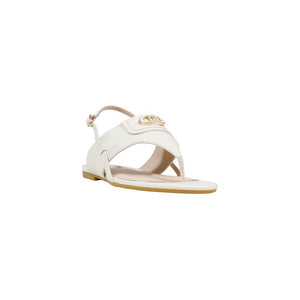 Liu Jo Weiße flache Sandalen aus Leder