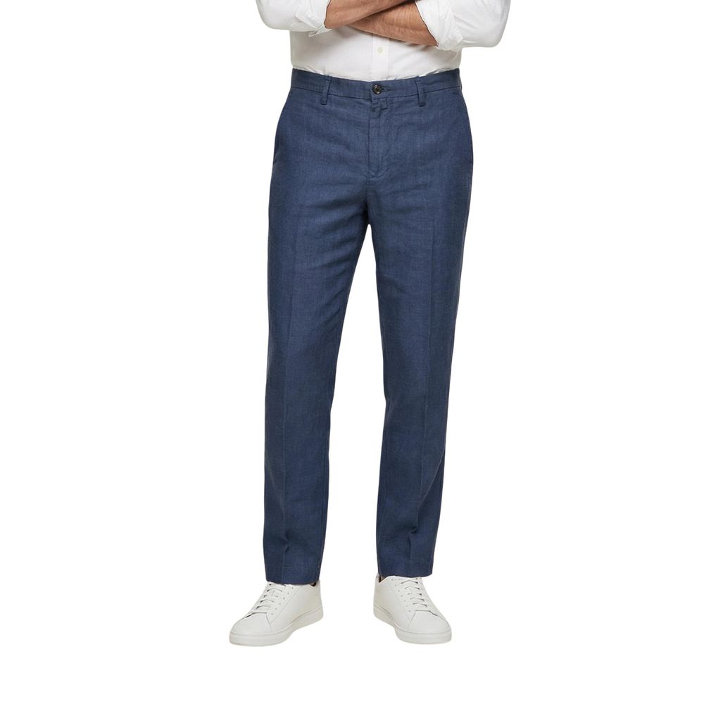 Borghese Blaue Leinenhose