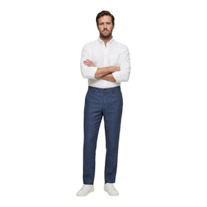 Borghese Blaue Leinenhose