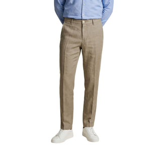Borghese Beige Leinen Freizeithose