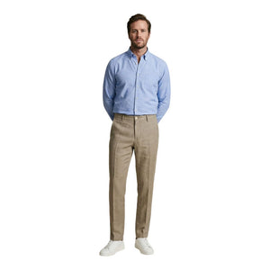 Borghese Beige Leinen Freizeithose