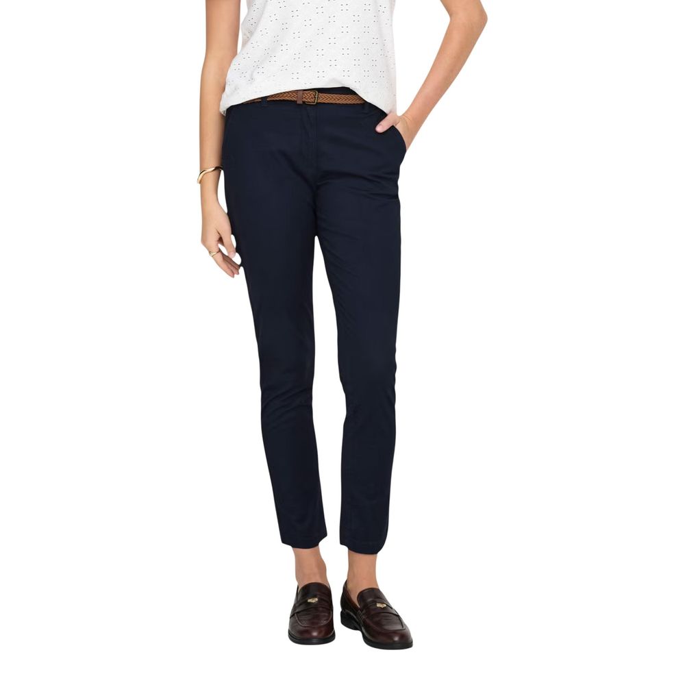 Jacqueline De Yong Blaue Baumwoll-Chino-Hose
