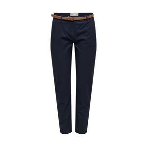 Jacqueline De Yong Blaue Baumwoll-Chino-Hose