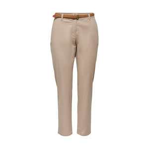 Jacqueline De Yong Beige Baumwoll-Chino-Hose