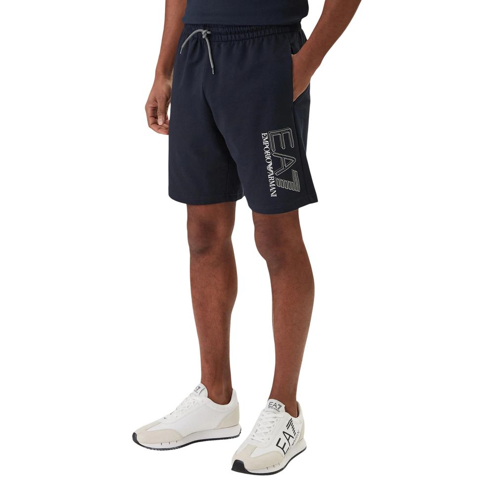 EA7 Emporio Armani Blaue Baumwoll-Bermudashorts