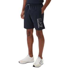 EA7 Emporio Armani Blaue Baumwoll-Bermudashorts