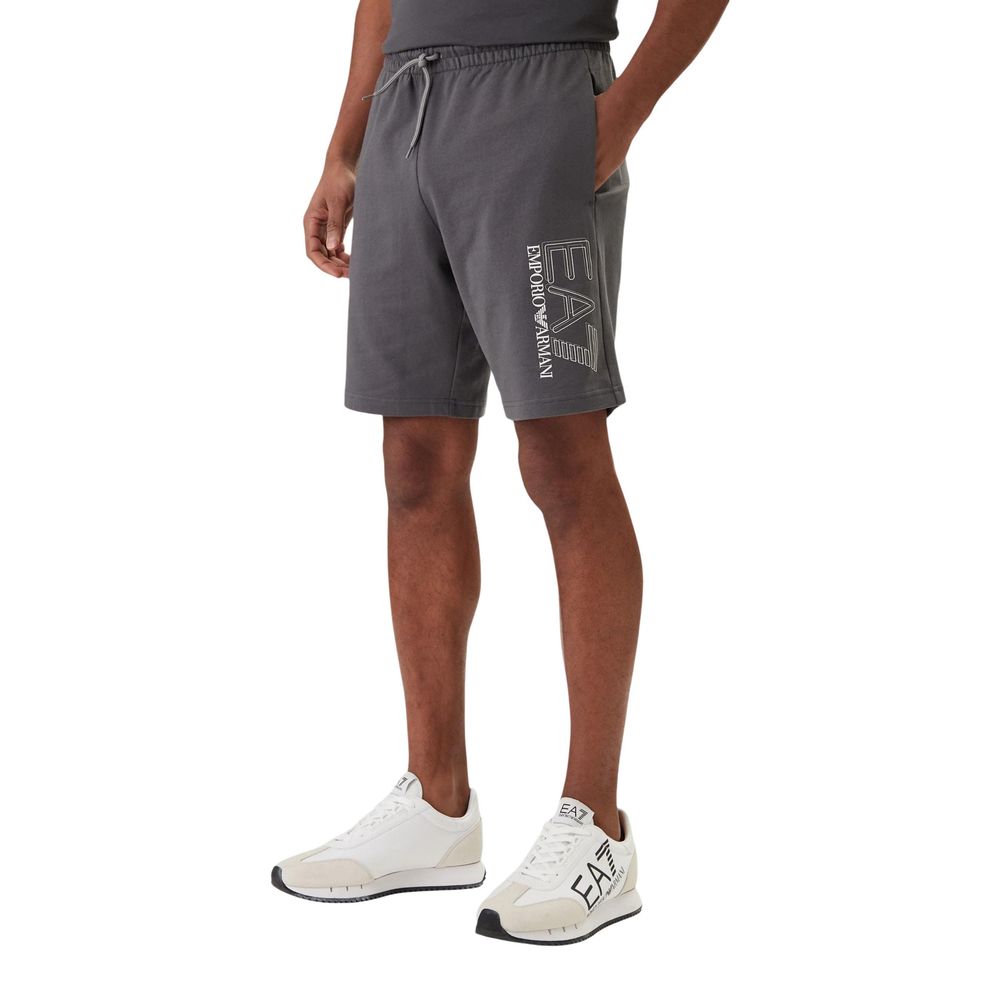 EA7 Emporio Armani Graue Cargoshorts aus Baumwolle