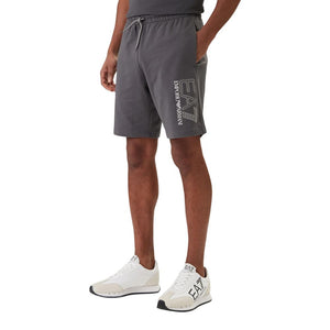 EA7 Emporio Armani Graue Cargoshorts aus Baumwolle