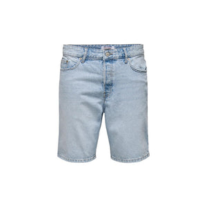 Only & Sons Hellblaue Baumwoll-Bermudashorts
