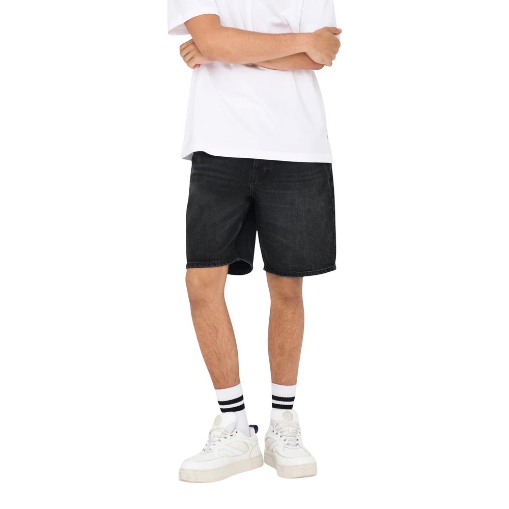 Only & Sons Schwarze Denim-Shorts