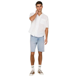 Only & Sons Hellblaue Baumwoll-Bermudashorts