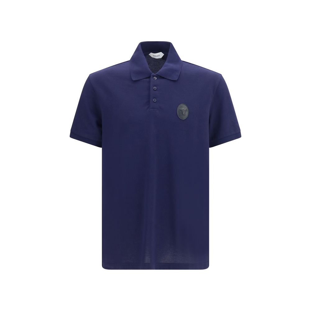 Versace Blaues Baumwoll-Polohemd