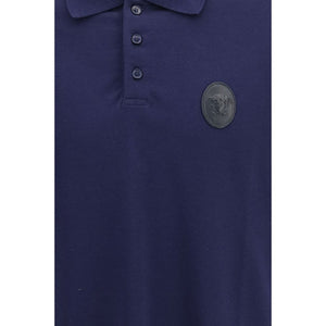Versace Blaues Baumwoll-Polohemd